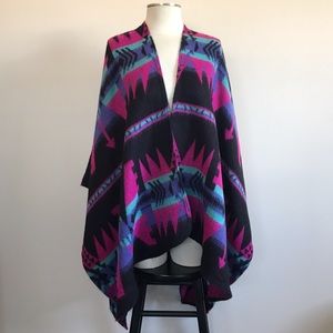 Aztec Poncho Cover Up Sweater